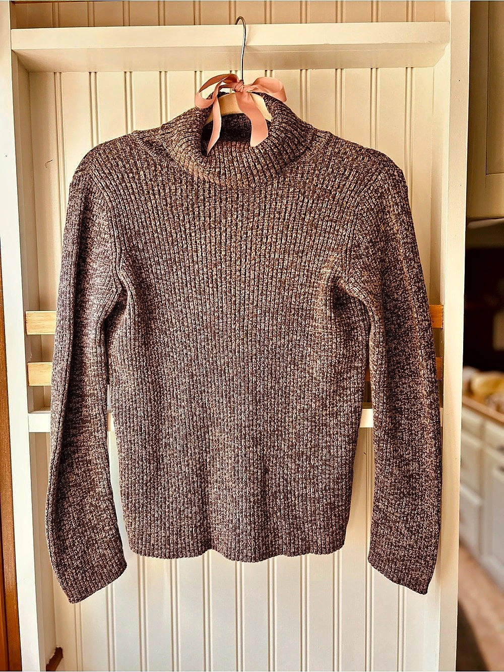 100% Cotton Sonoma Brown Turtleneck Sweater Size Medium Like New